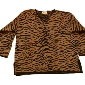 Kathy Lee Collection Animal Print XL Long Sleeve Sweater